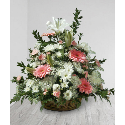 Pink & White Basket | Floral Express Little Rock
