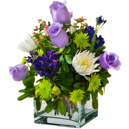 Cube with Lavender Roses | Floral Express Little Rock