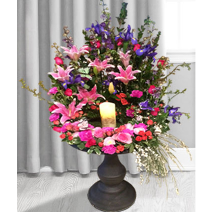 Candle & Bird Bath Memorial | Floral Express Little Rock