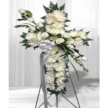 White Sympathy Cross | Floral Express Little Rock