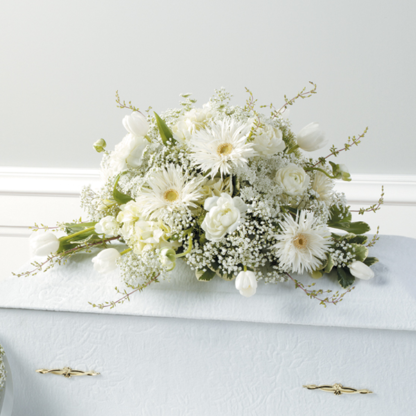 White Casket Cover | Floral Express Little Rock