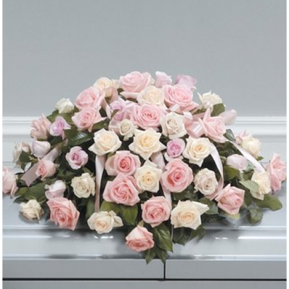 Pink & White Rose Casket Cover | Floral Express Little Rock