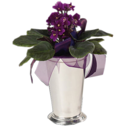 Violets in Silver Vase | Floral Express Little Rock